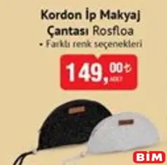 ROSFLOA KORDON İP MAKYAJ ÇANTASI
